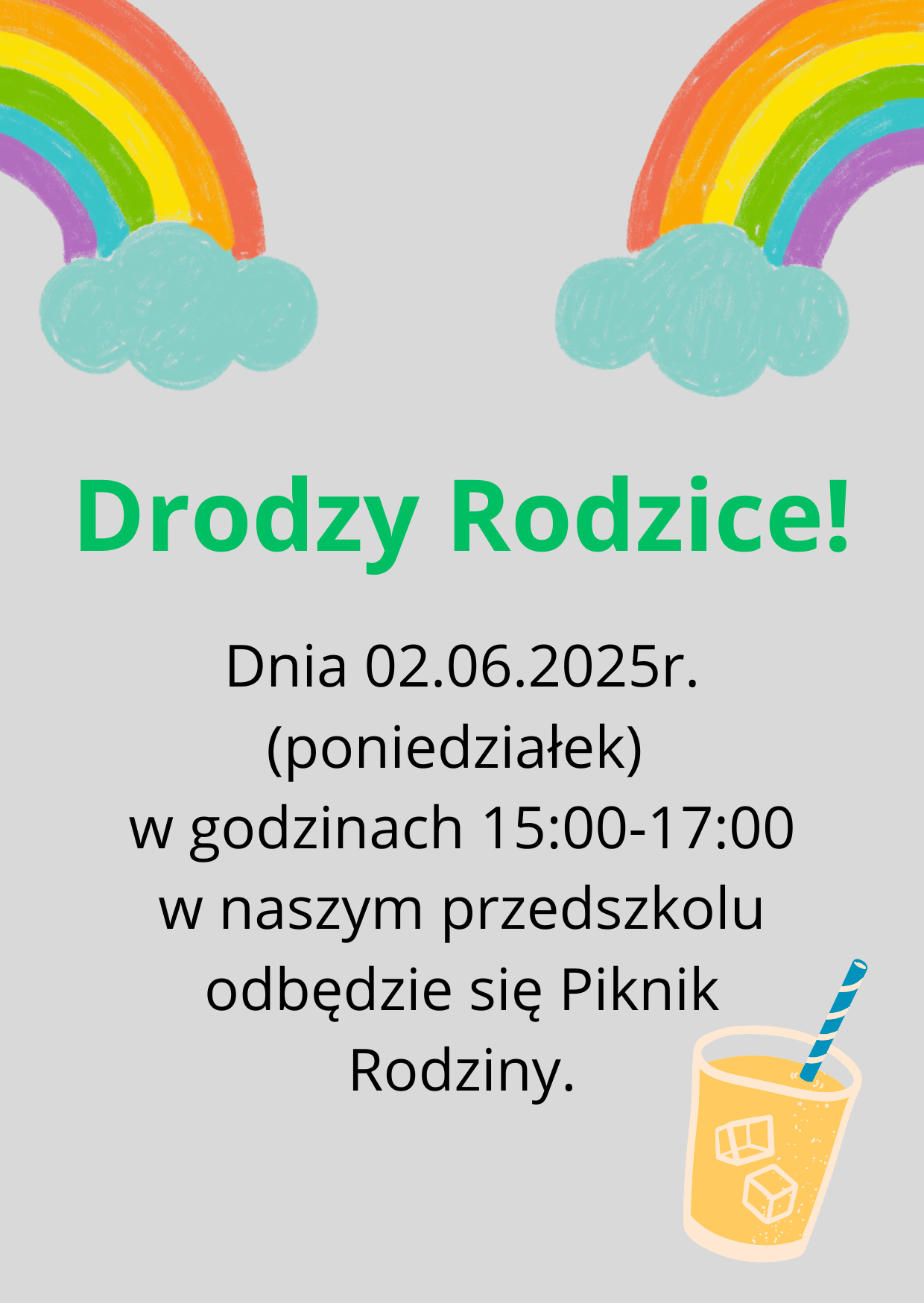 Ogłoszenie informujące o pikniku.