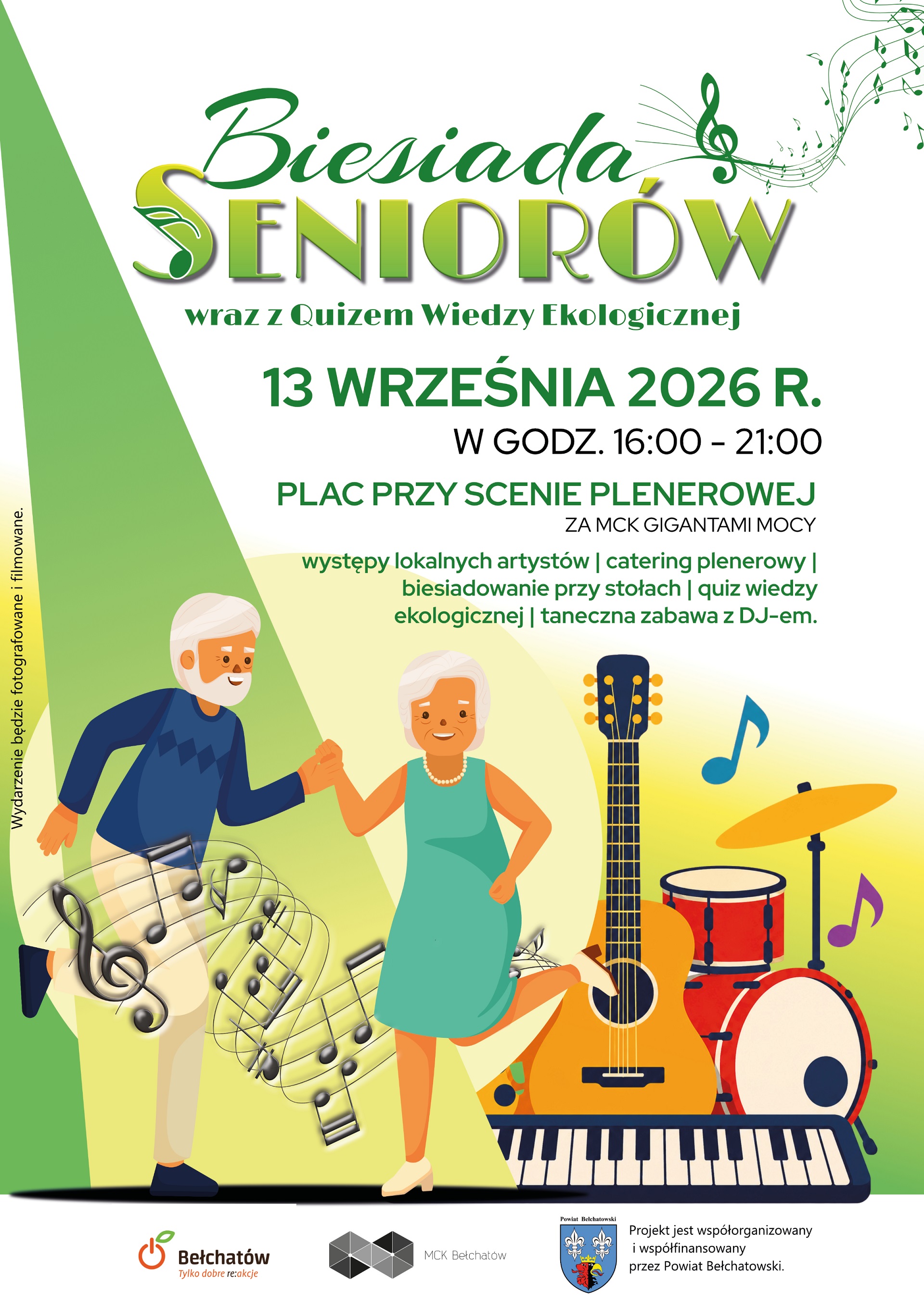 Plakat informujący o biesiadzie seniora.